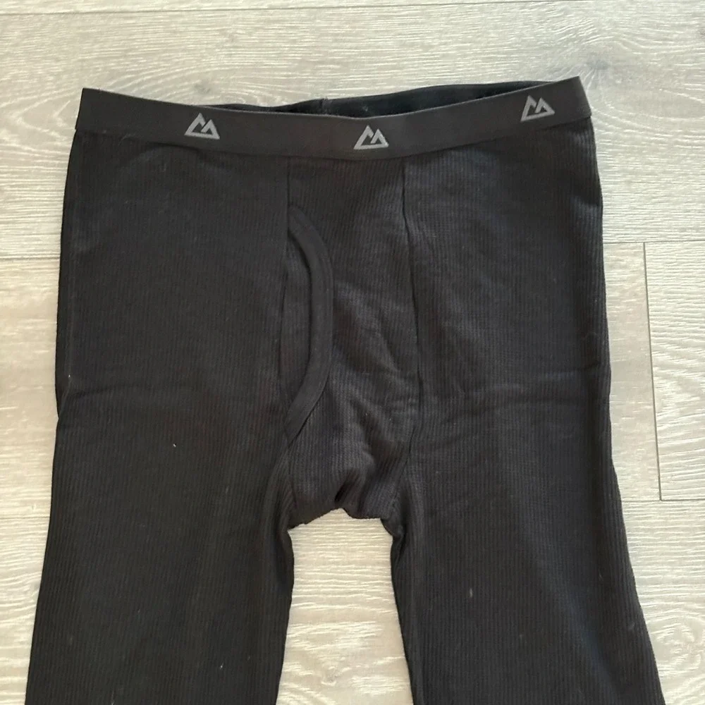 Mountain Ridge Mens Black‎ Soft Cozy Winter Warm Thermal Base Layer Pants Size L